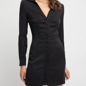 Kookai Silky Houndstooth Shirt Dress